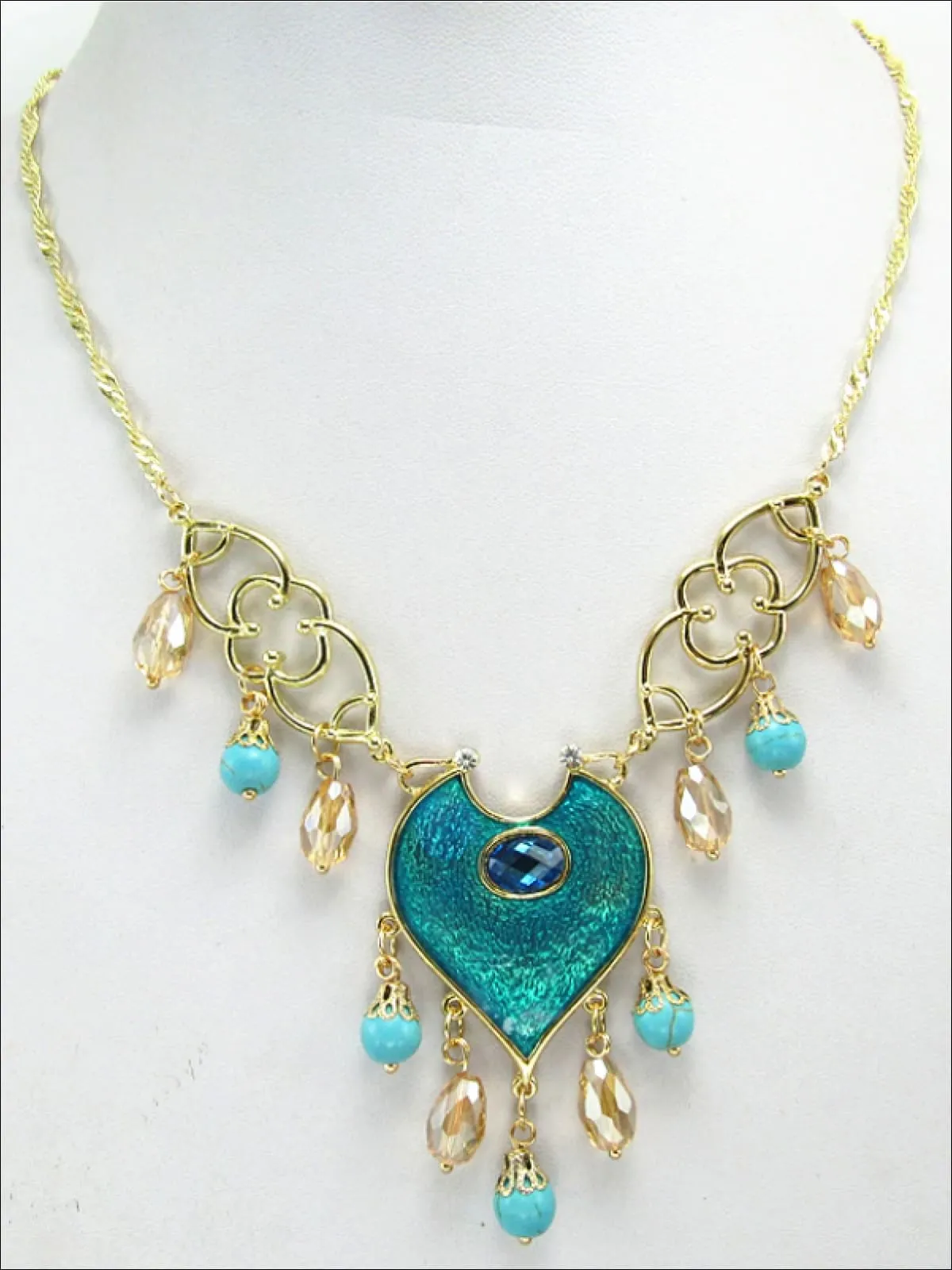 Girls Princess Jasmine Turquoise Necklace and Earrings Set