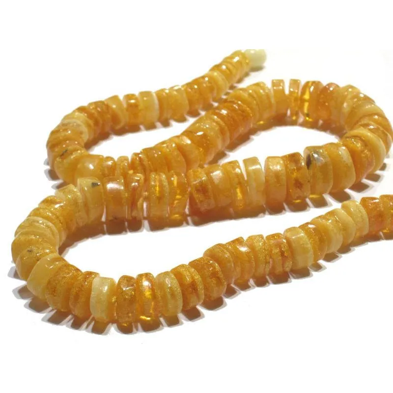 Golden White Amber Wheel Strand/Necklace