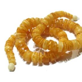 Golden White Amber Wheel Strand/Necklace