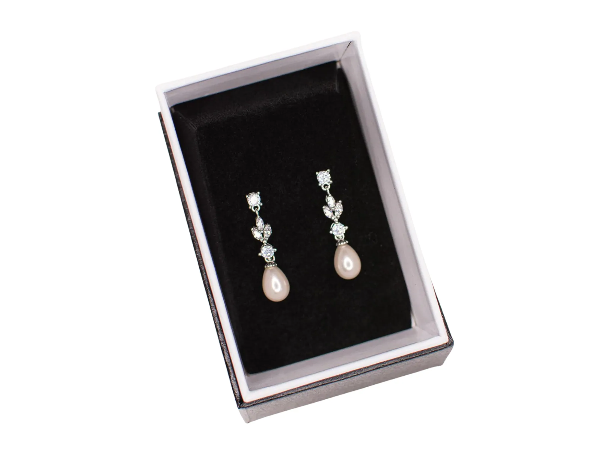 Hazel - Delicate Pearl Drop Bridal Earrings