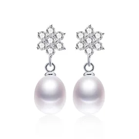 Hot Selling 925 sterling silver earrings for women 4 colors original freshwater pearl jewelry