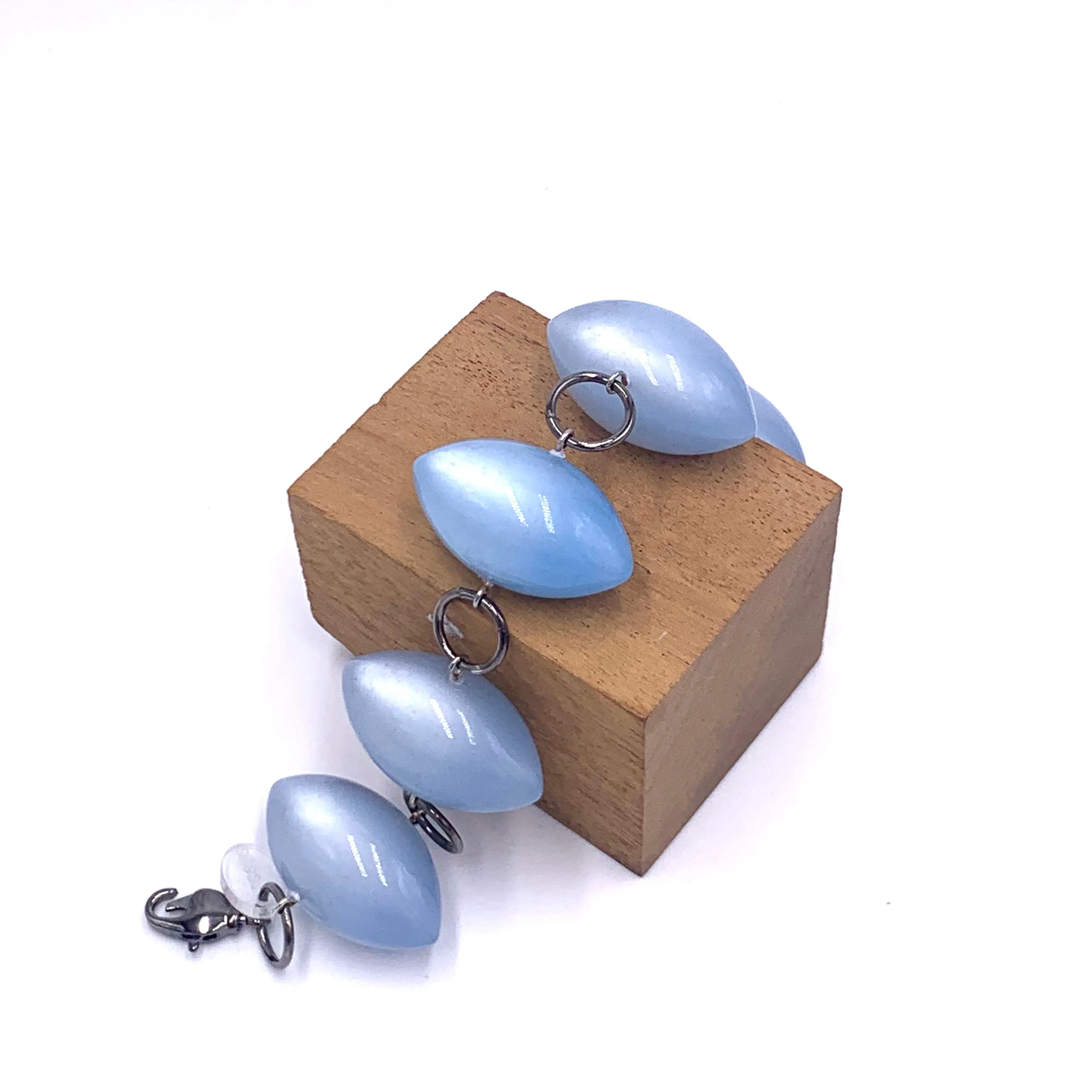 Ice Blue Moonglow Pod Stations Bracelet