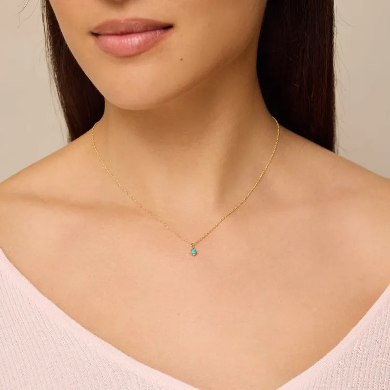 Illusion Set Turquoise Pendant Necklace