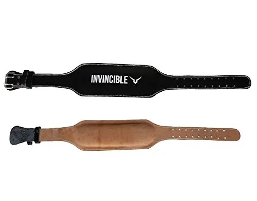 Invincible Weight Lifting Leather Belt 6”