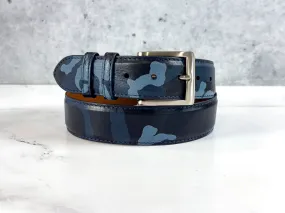 Italian Calf Belt: Navy Camo