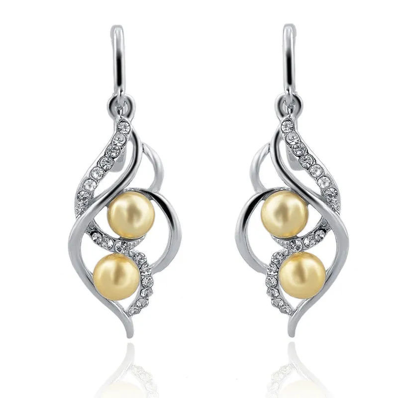 Jewelry Charm Fashion Wedding Earrings With Pearls Drop Earring Gold/Silver Dangle Earrings Jewelry Gift For Women