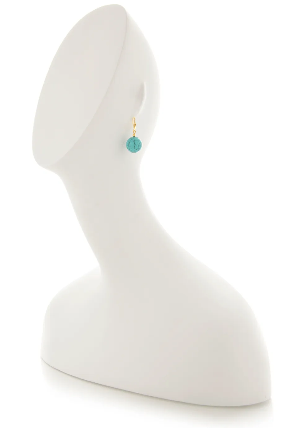 KENNETH JAY LANE STILIA Turquoise Stone Round Earrings