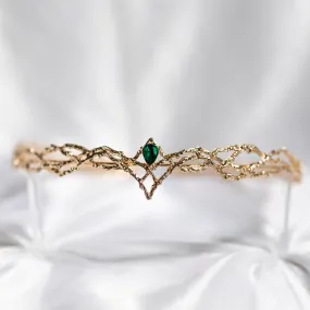 King's Crown in Gold & Emerald Green