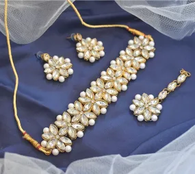 Kundan White Choker Set.