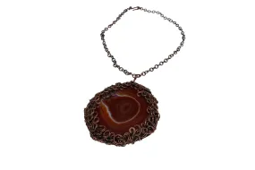 Lady Pendant Amber Agate Necklace