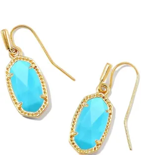 Lee Gold Drop Earrings In Turquoise