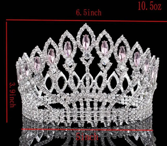 Luxurious Sparkling Crystal Baroque Queen Wedding Tiara Crown