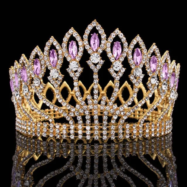 Luxurious Sparkling Crystal Baroque Queen Wedding Tiara Crown