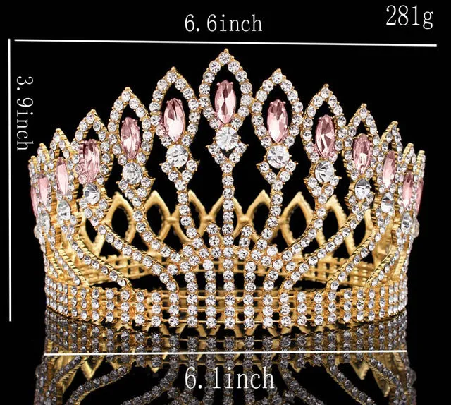 Luxurious Sparkling Crystal Baroque Queen Wedding Tiara Crown