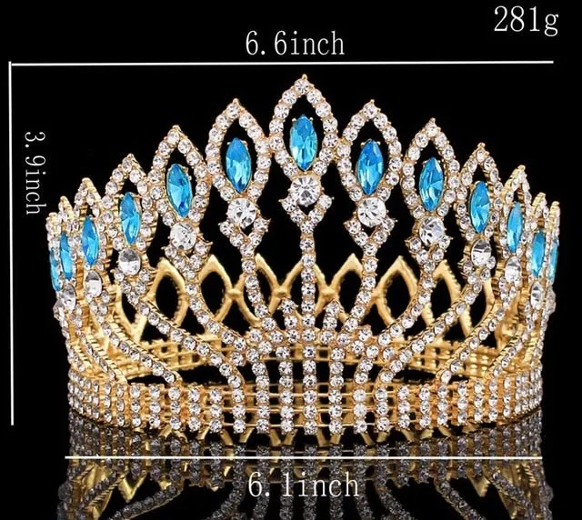 Luxurious Sparkling Crystal Baroque Queen Wedding Tiara Crown