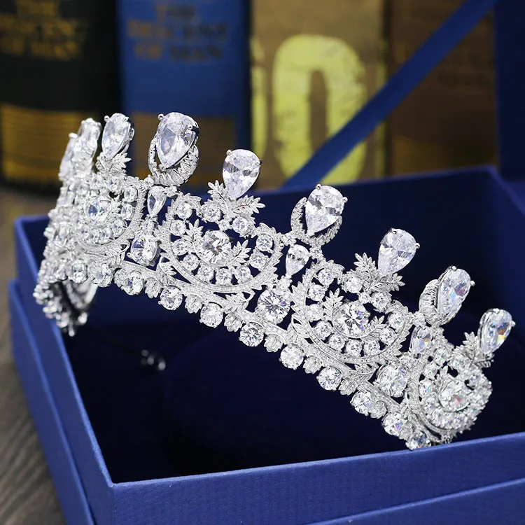 Luxury Paved Zircon Crown Full Cubic Zirconia Tiara