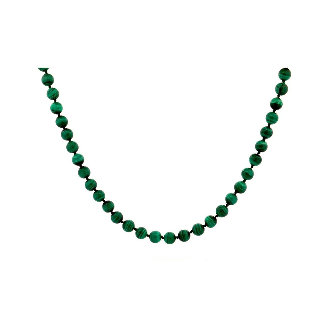 Malachite gemstone necklace 8 mm stone