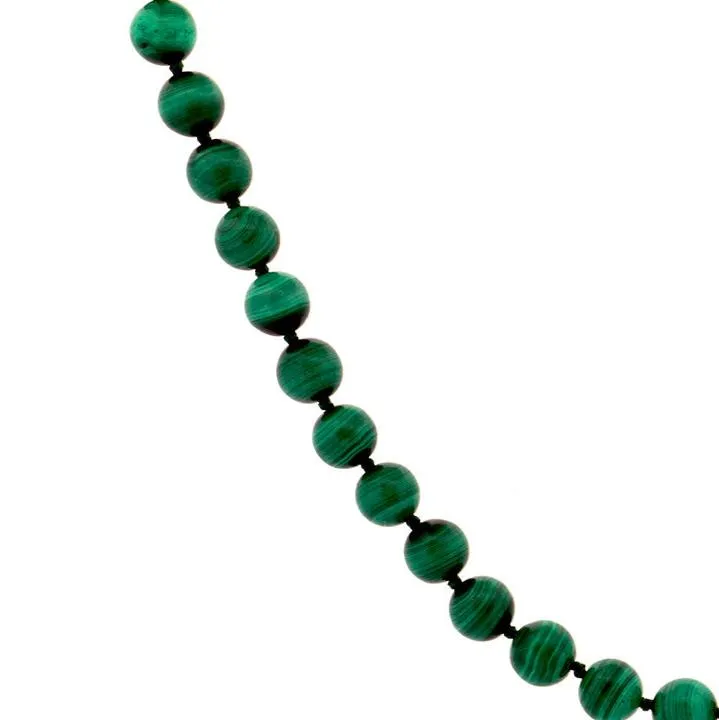 Malachite gemstone necklace 8 mm stone