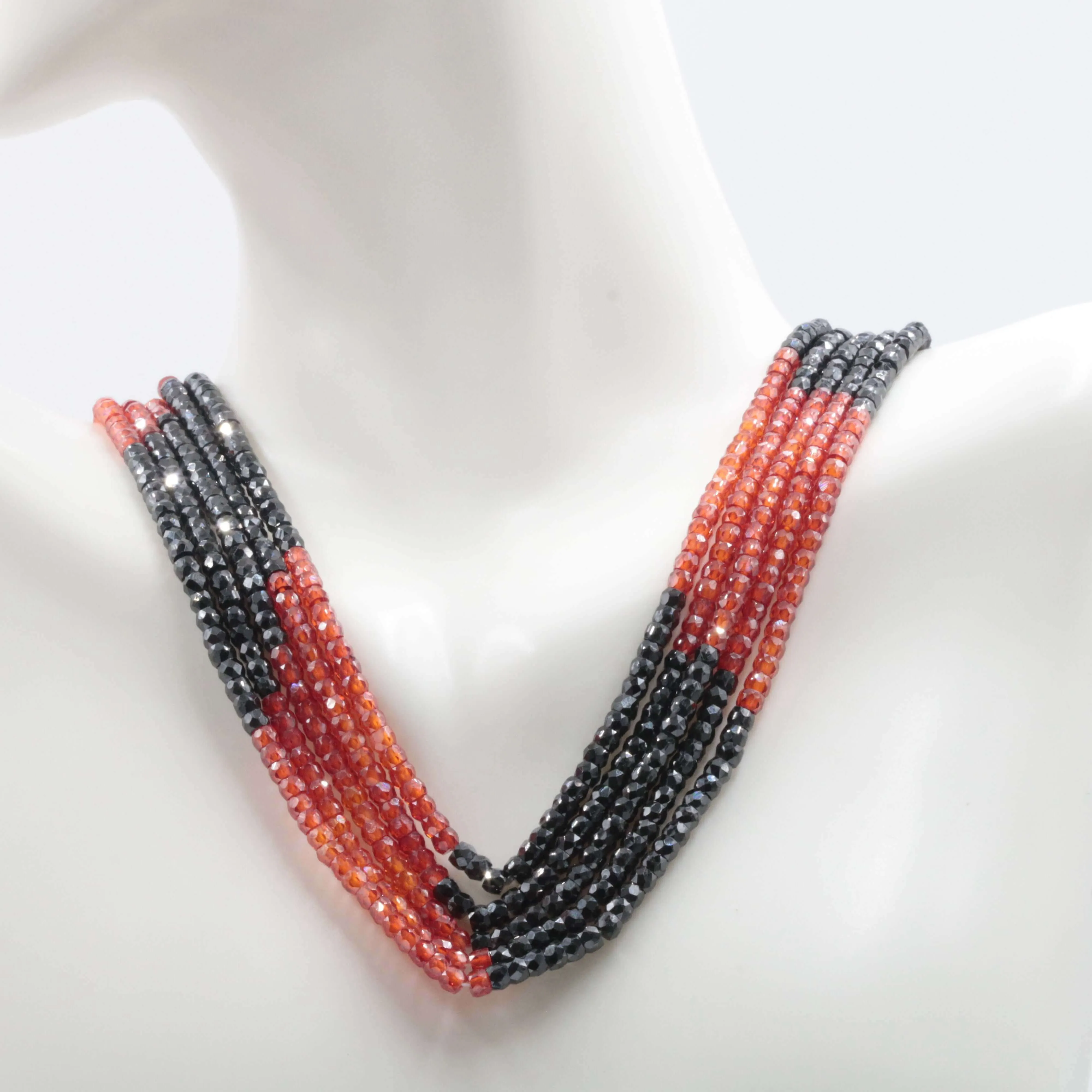 Multi-Color Faceted Zircon Bead Necklace For Women Layered Necklace For Women Indian CZ Necklace Layered Necklace SKU:6142739