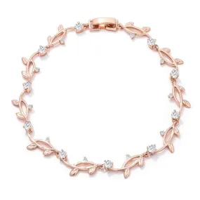 Nathana Romantic Vine Rose Gold Bracelet  – 7in