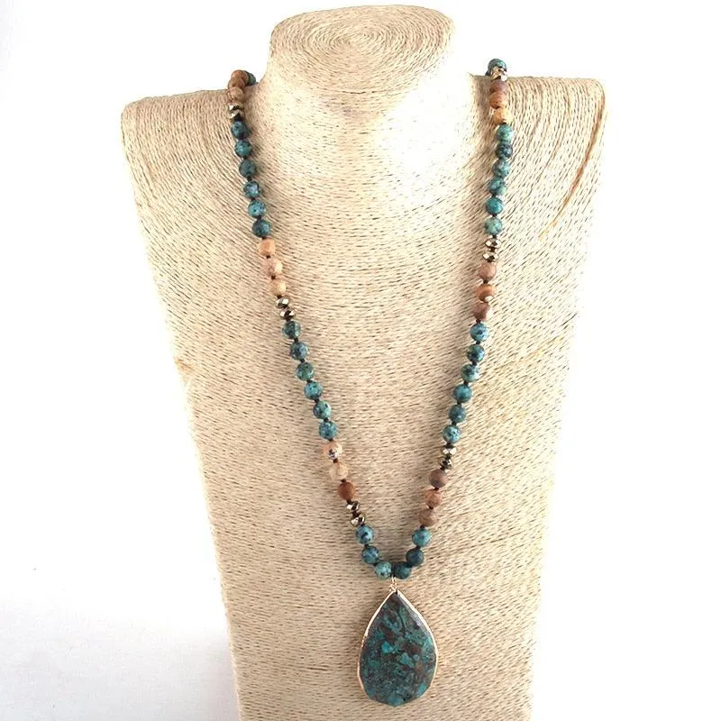 Natural stone jewelry with gemstone necklace for women