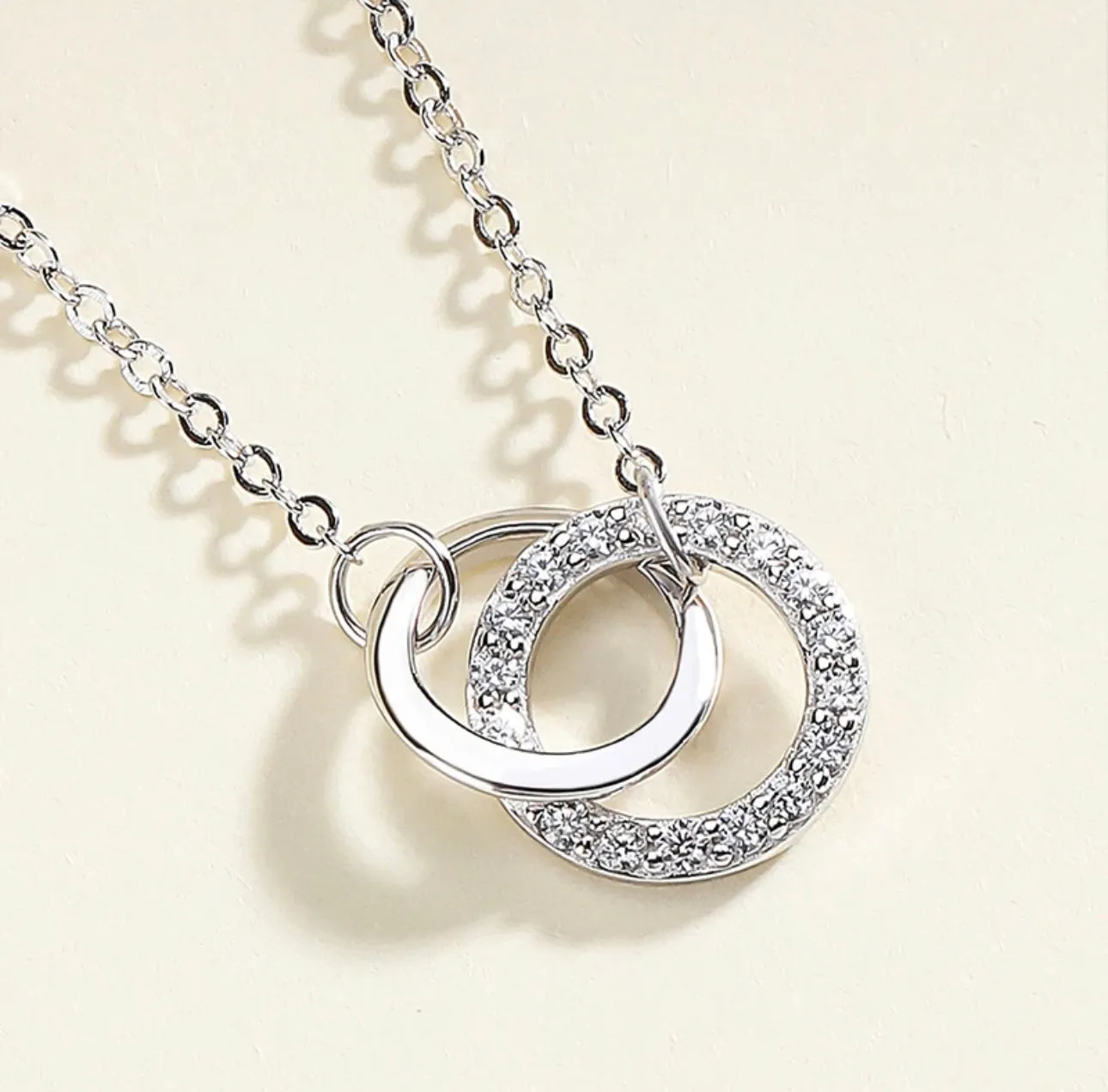 OLIVIA - Sterling Silver & Zircon Halo Necklace