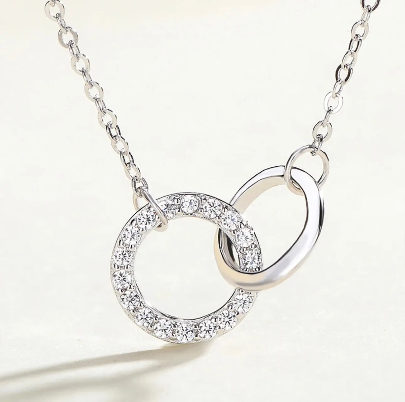 OLIVIA - Sterling Silver & Zircon Halo Necklace