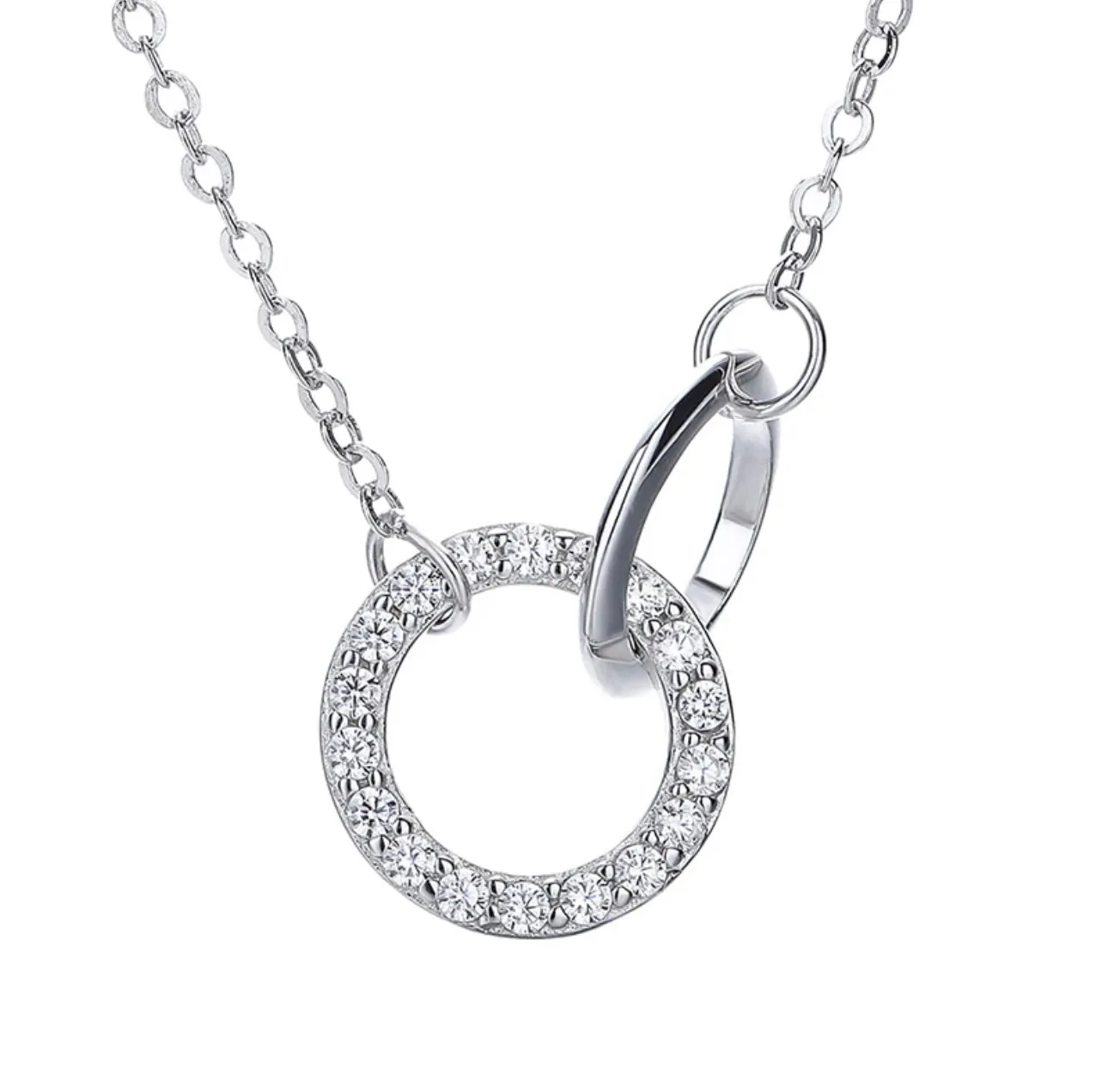 OLIVIA - Sterling Silver & Zircon Halo Necklace