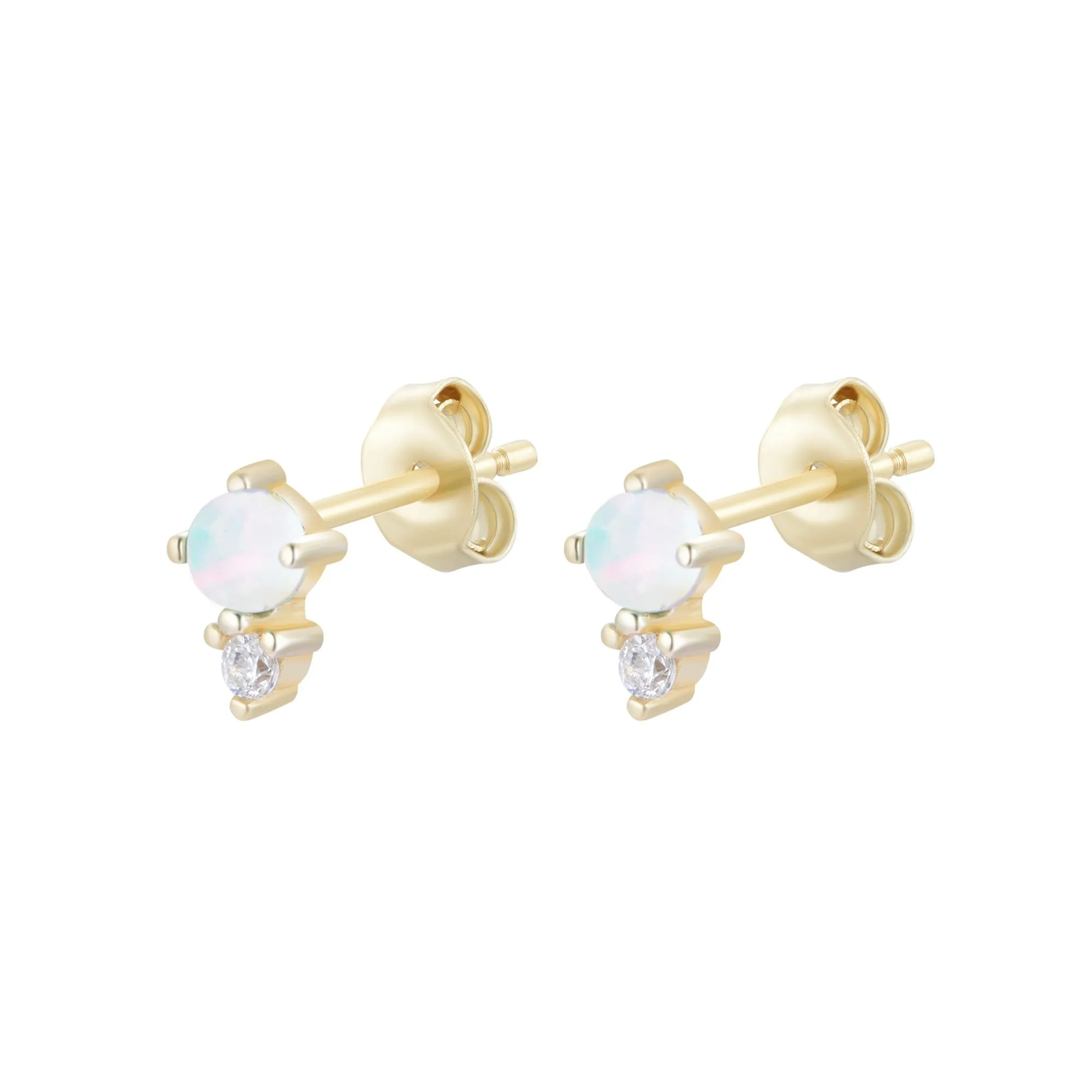 Opal and Crystal Seed Stud Earrings