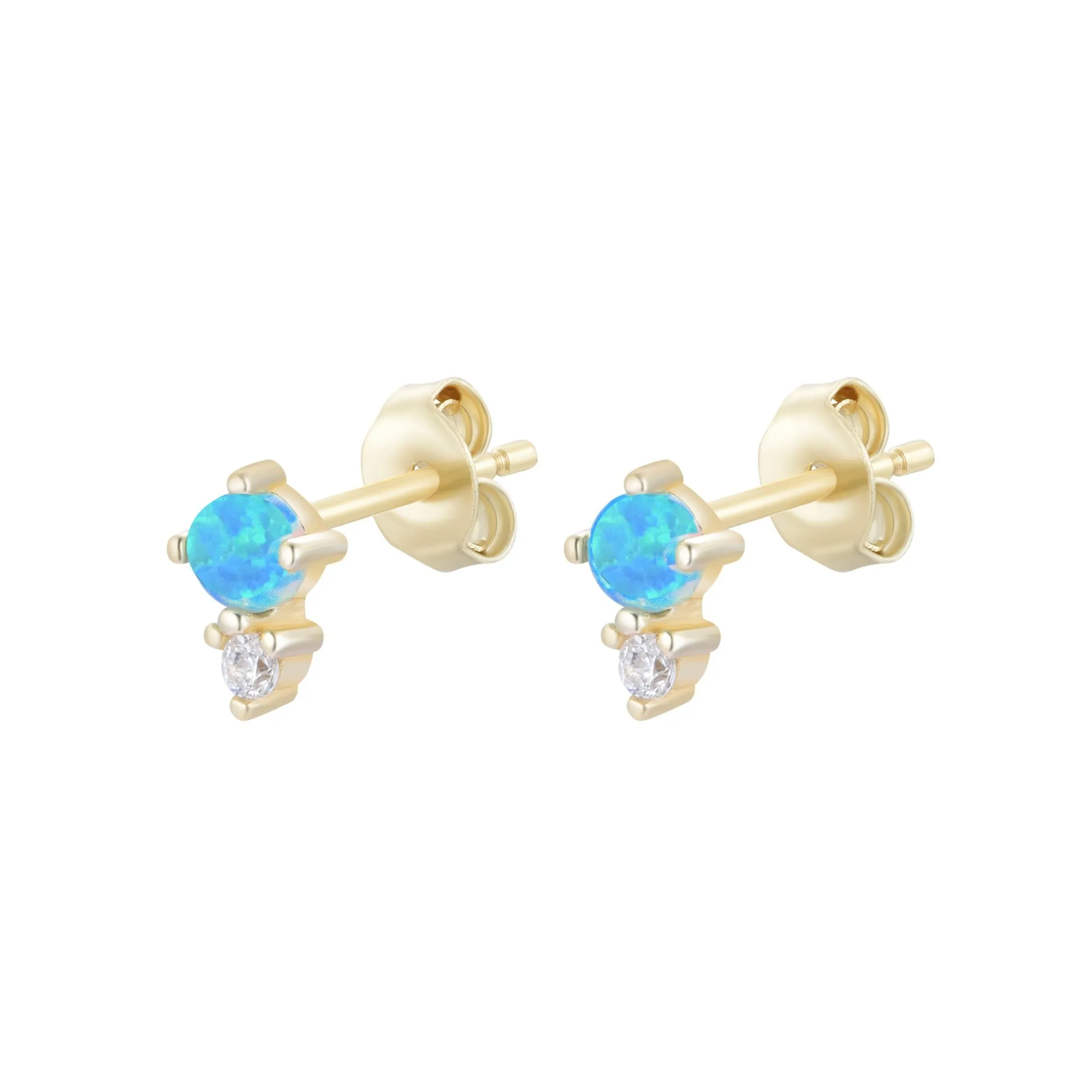 Opal and Crystal Seed Stud Earrings