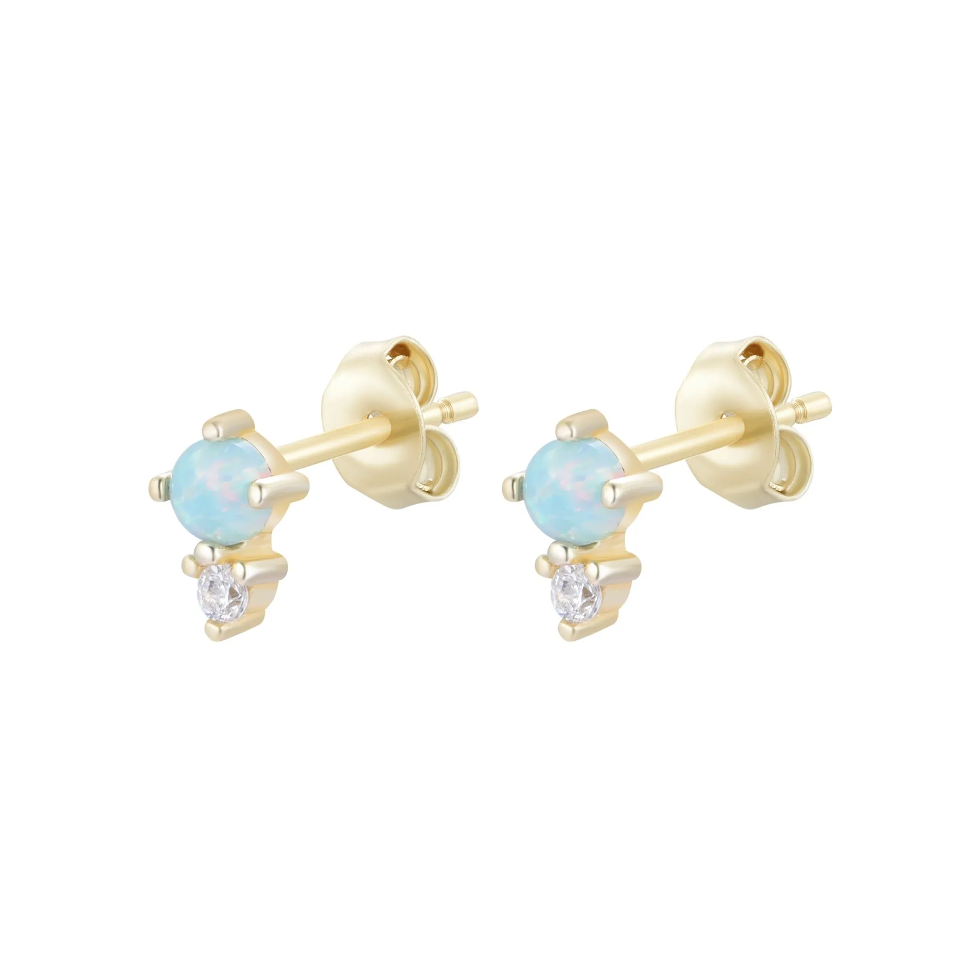 Opal and Crystal Seed Stud Earrings