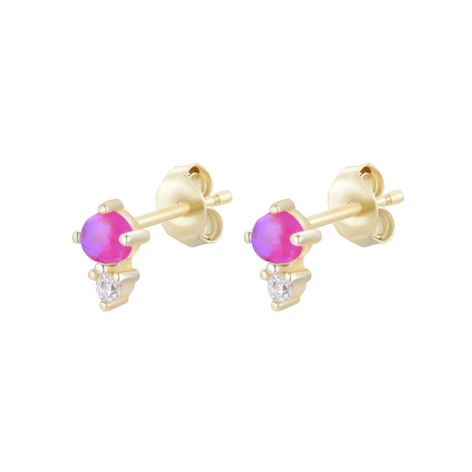 Opal and Crystal Seed Stud Earrings