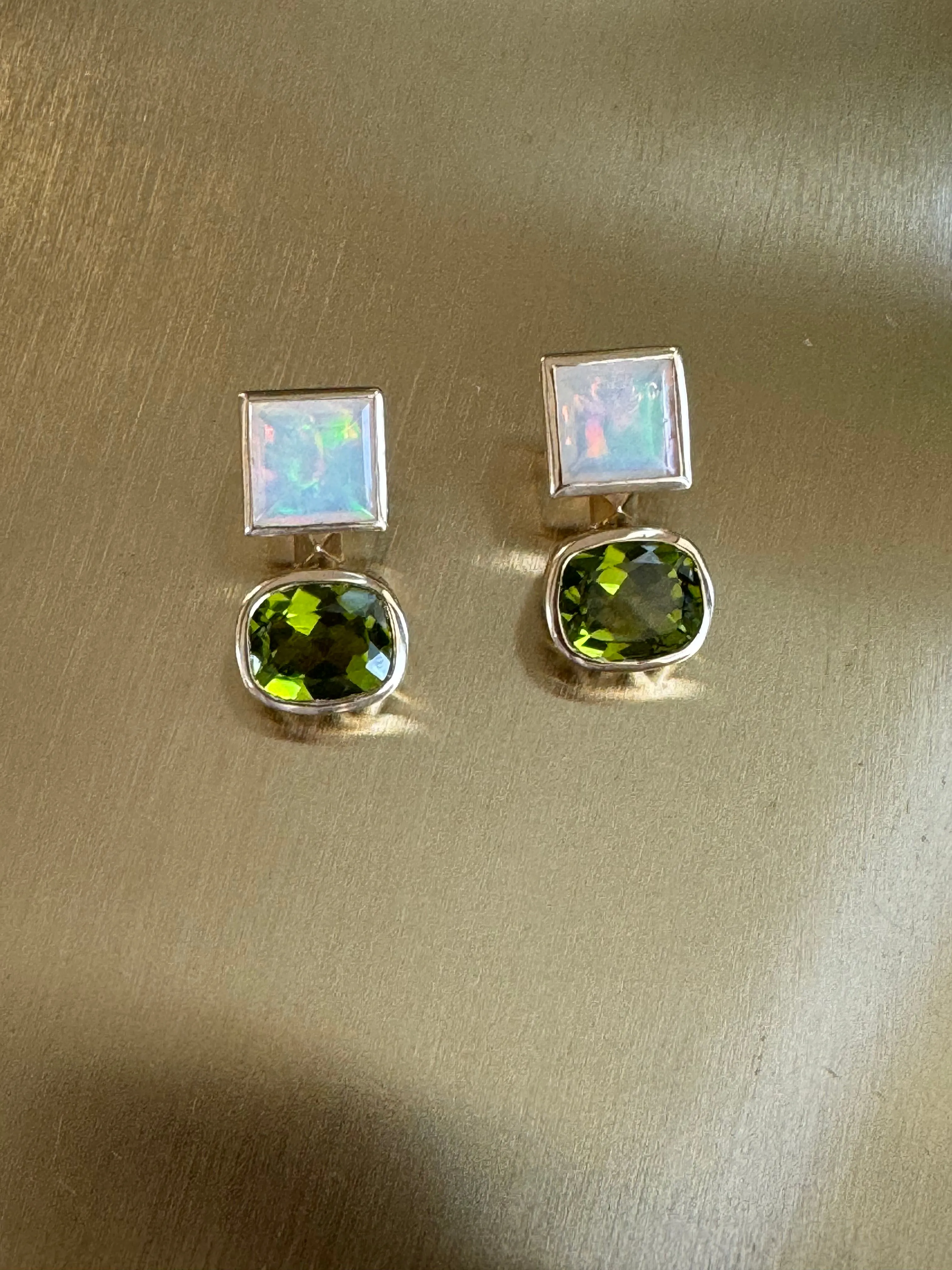 Opal and Peridot Duo Earrings