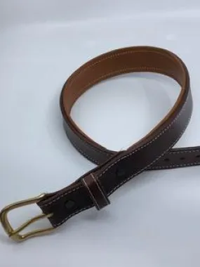 Padded Leather Belts - Chocolate Brown/Natural Tan