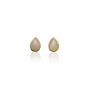 PEAR NATURAL OPAL STUDS