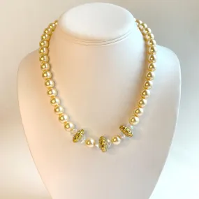 Pearl and Crystal Choker Necklace