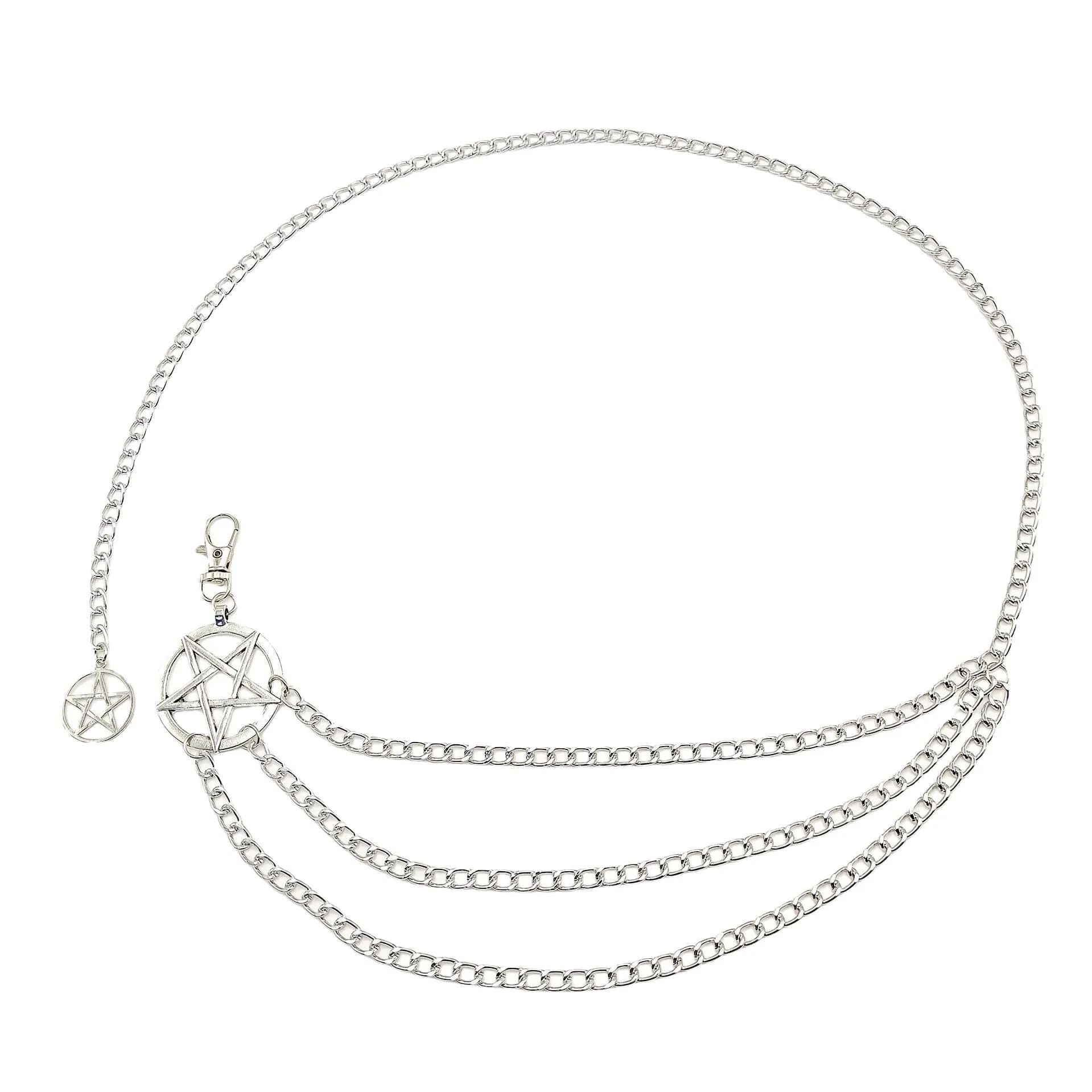 Pentagram Charm Triple Chain Belt