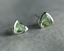 Peridot Triangular Studs