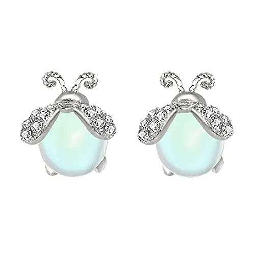 Raajsi b Yellow Chimes 925 Sterling Silver Earrings for Women & Girls Pure Silver Opal Studs Earrings for Women | Birthday Gift for Girls & women Anniversary Gift for Wife | With Certificate of Authenticity & 925 Stamp