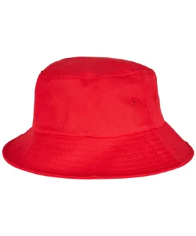 Red - Kids Flexfit cotton twill bucket hat