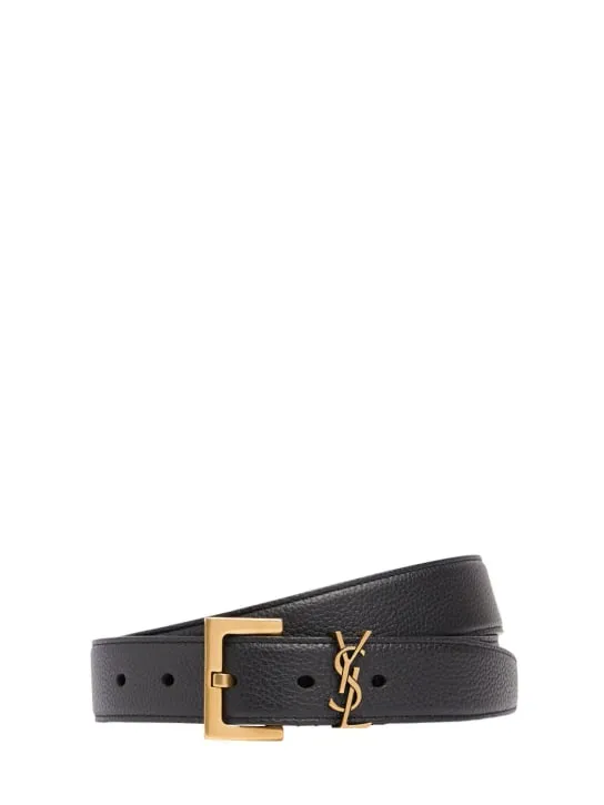 Saint Laurent   3cm YSL leather belt 