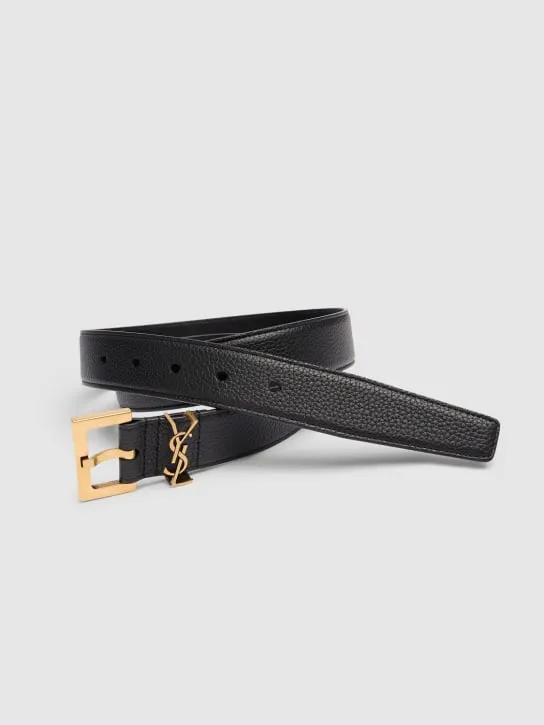 Saint Laurent   3cm YSL leather belt 