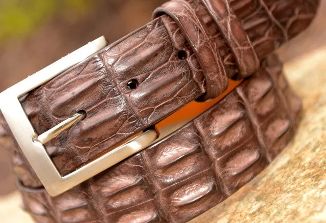 Saltwater Crocodile Belt: Brown