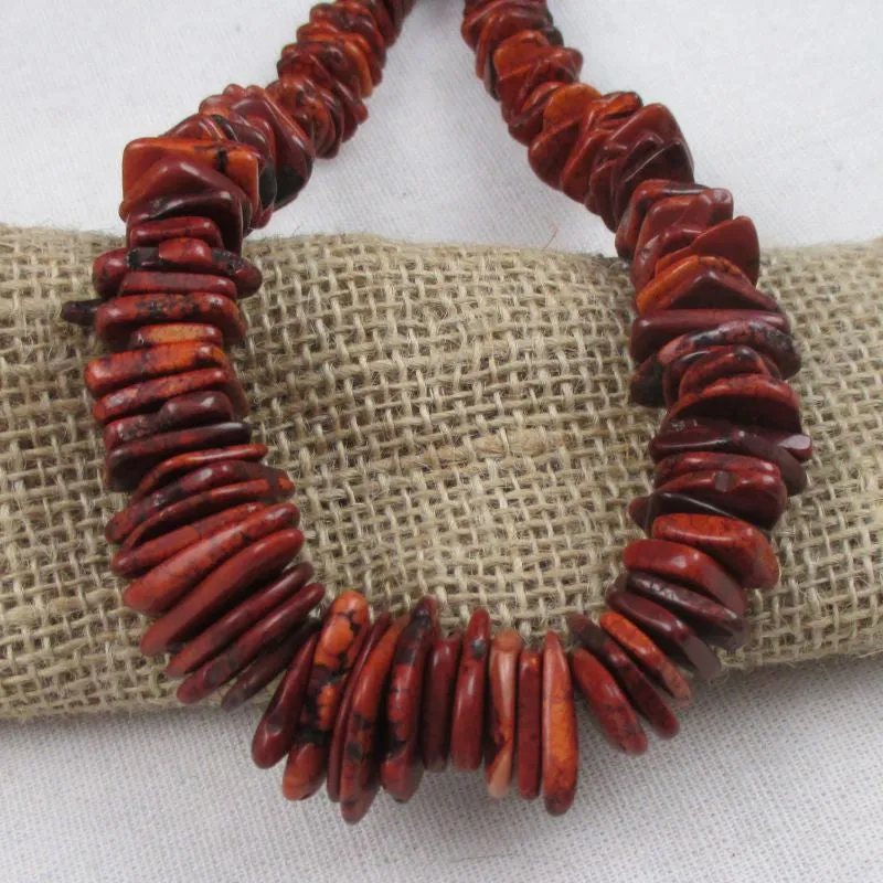 Statement Necklace Big Bold Rust Gemstone Disk Neck Wear