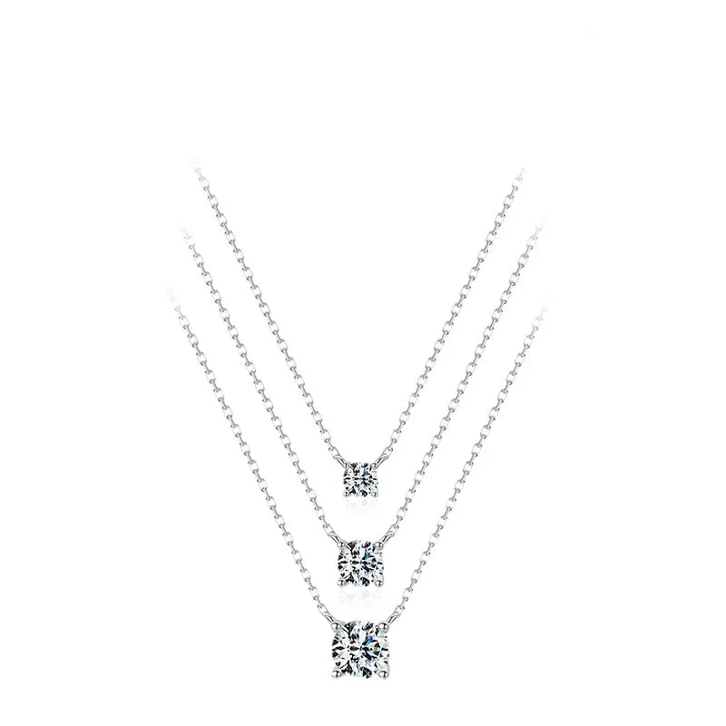 Sterling Silver Sparkling Zircon Necklace with Cross Chain