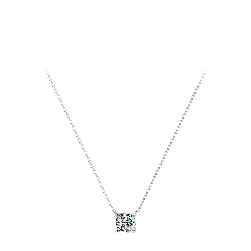 Sterling Silver Sparkling Zircon Necklace with Cross Chain