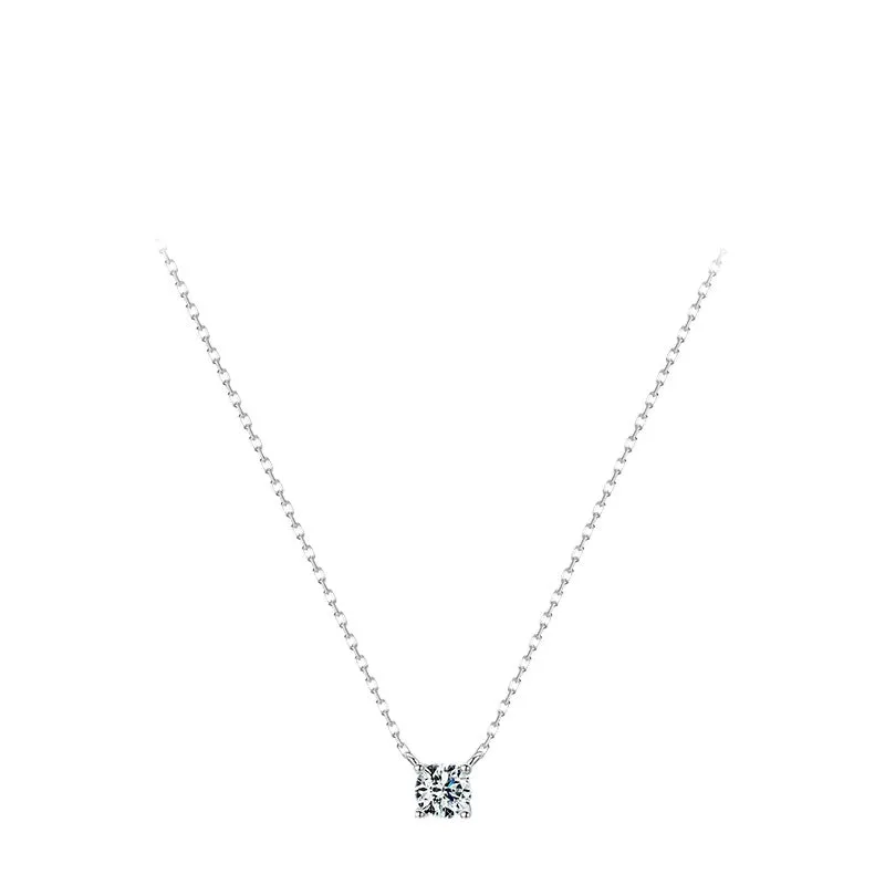 Sterling Silver Sparkling Zircon Necklace with Cross Chain