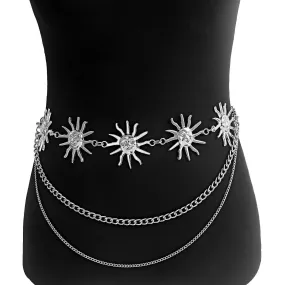 Sun Charm Triple Chain Belt