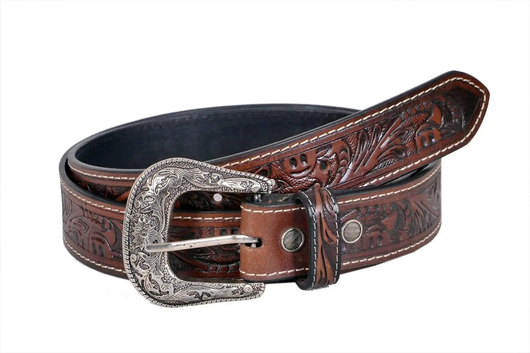 TLP MAHARAJA Leather Belt for Men Colour - Brown (SKU BELT-10027)