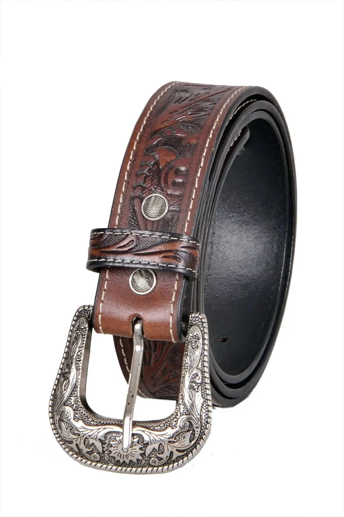 TLP MAHARAJA Leather Belt for Men Colour - Brown (SKU BELT-10027)